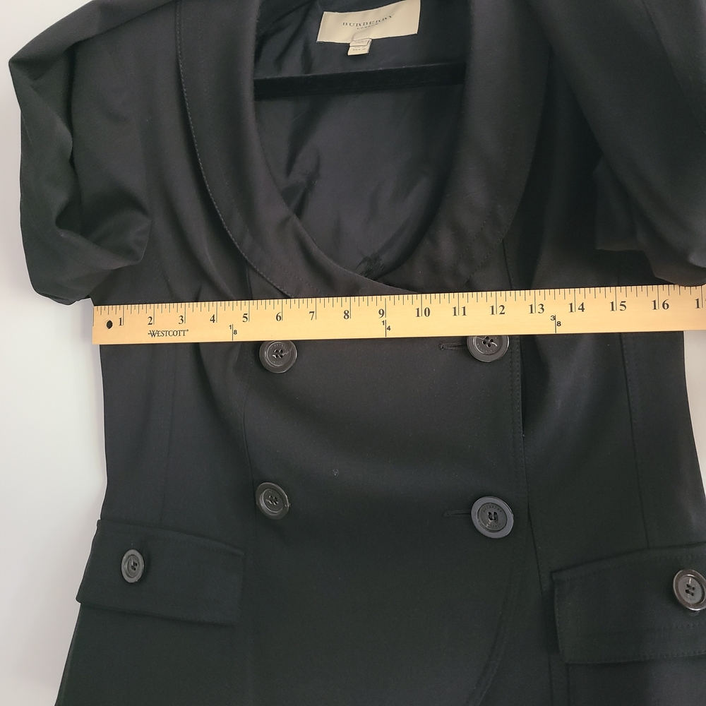 Burberry London Black Double-Breasted Wool Women's Blaser Jacket Size 12 - Picture 8 of 15